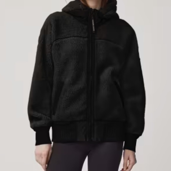 CANADA GOOSE Black Wool Zip Hooded Jacket SZ L NWT - Picture 6 of 7